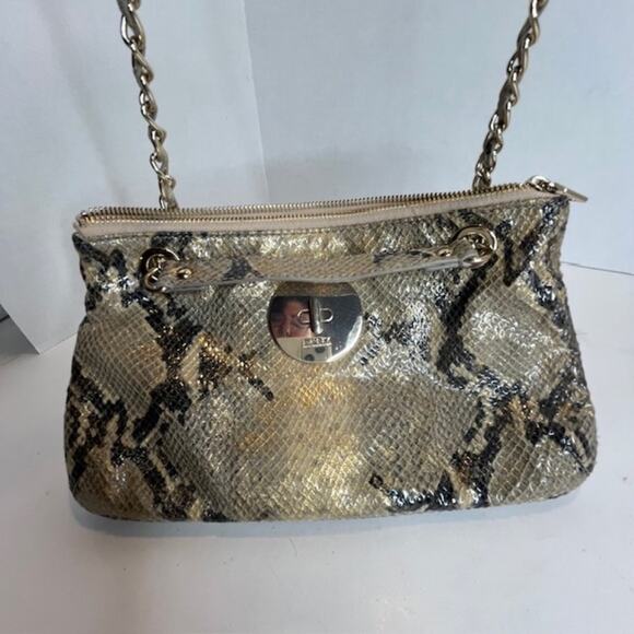DKNY Metallic Python Handbag Bolsa Sac - Picture 3 of 16